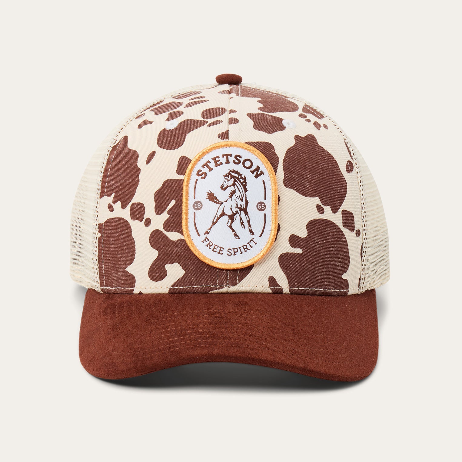 Free Spirit Trucker Hat Brown Cow | Stetson
