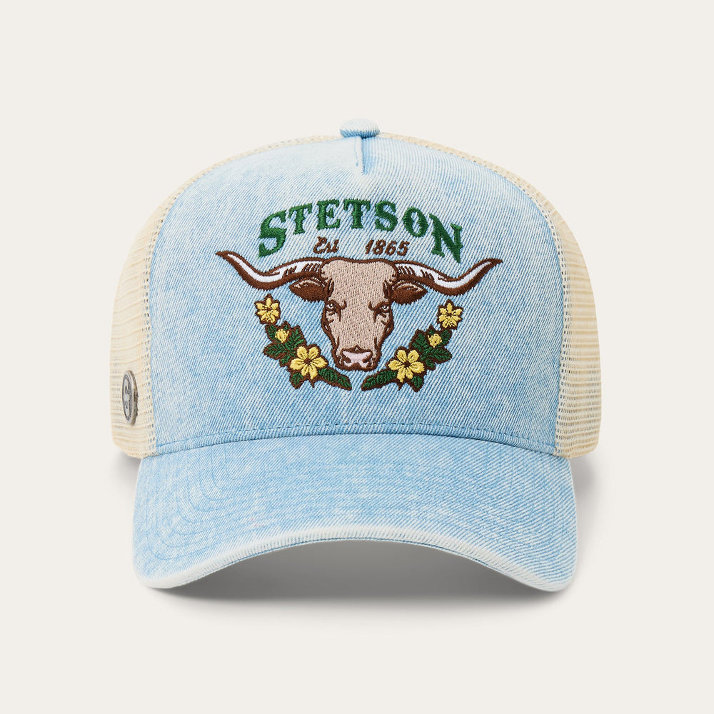 Longhorn Trucker Hat Light Denim | Stetson