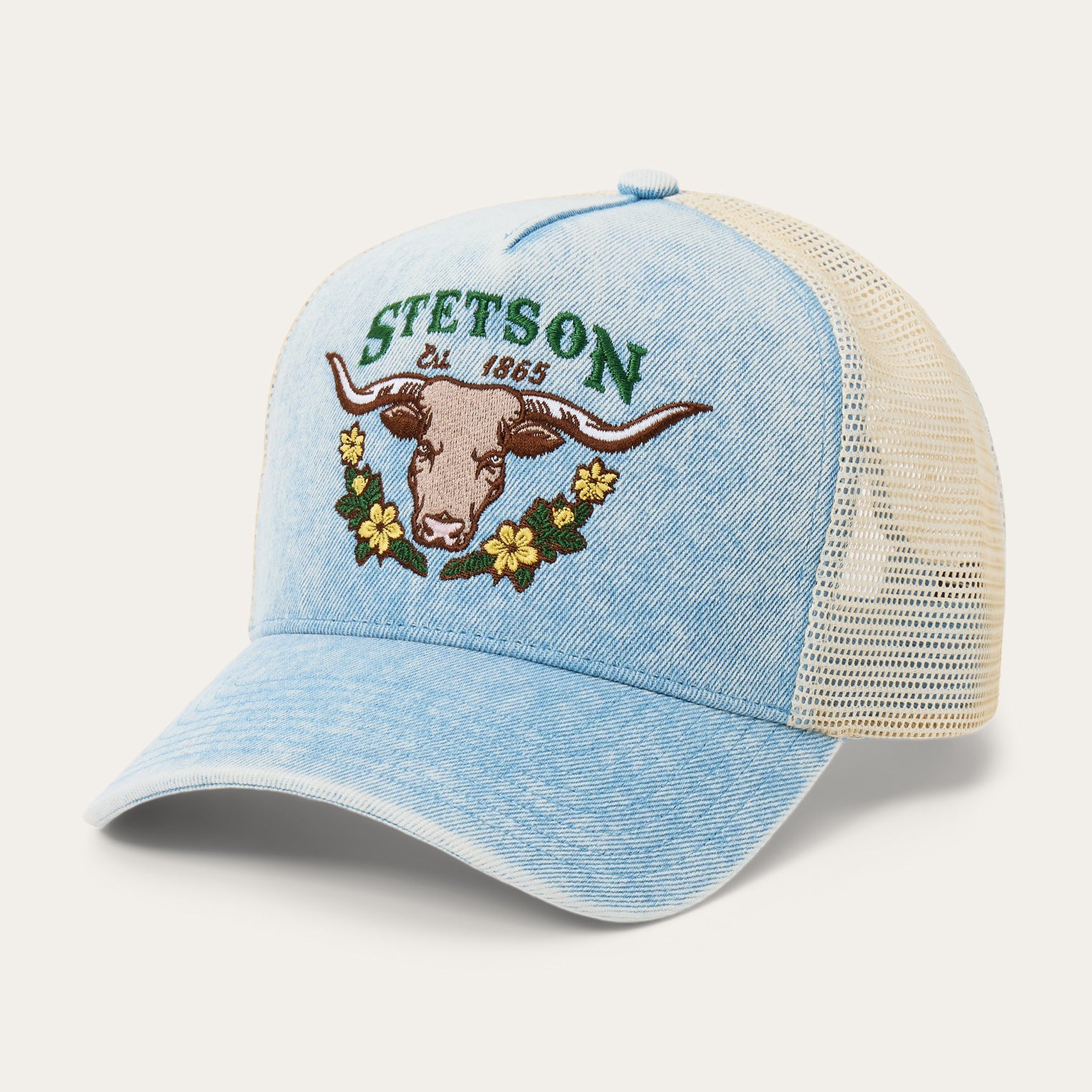 Longhorn Trucker Hat Light Denim | Stetson