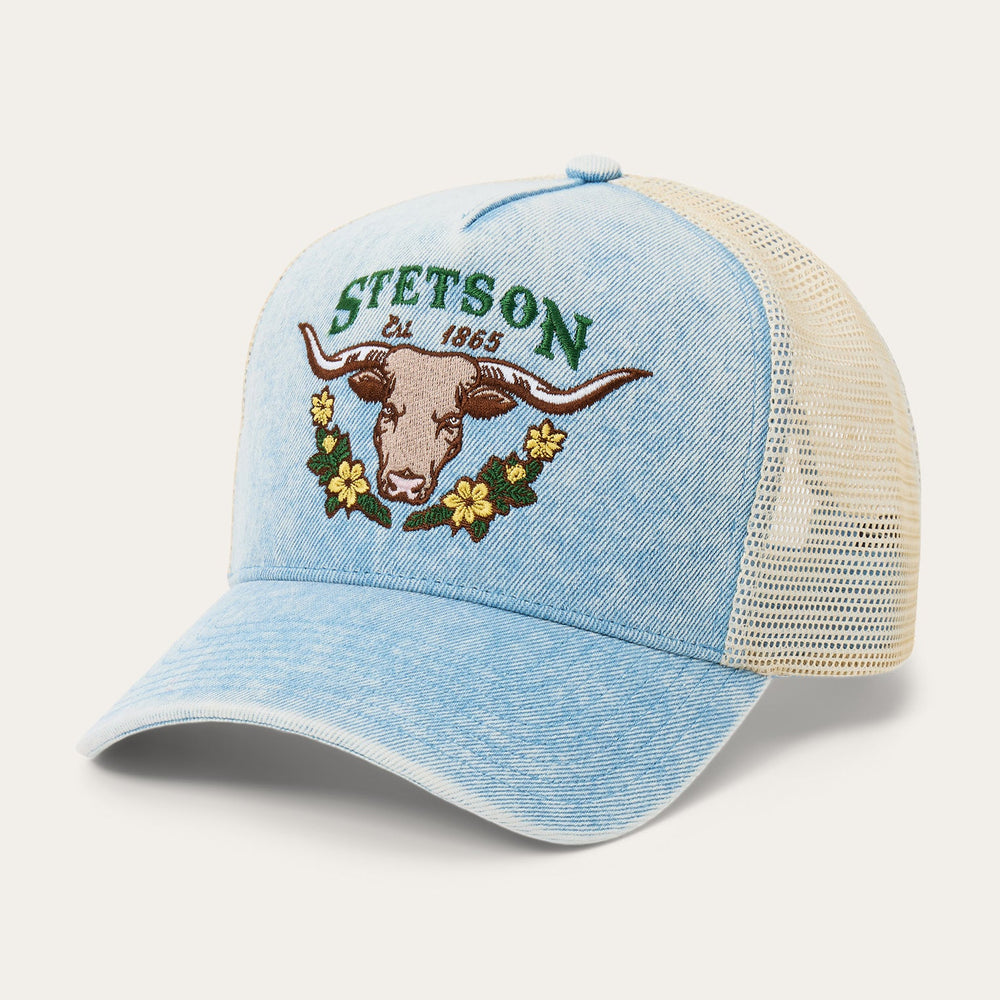 Longhorn Trucker Hat Light Denim | Stetson