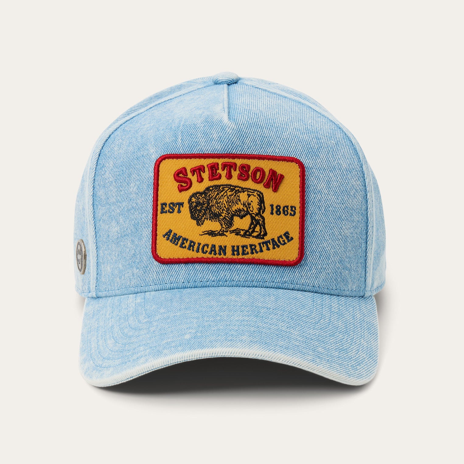 Buffalo Patch Trucker Hat Light Denim | Stetson