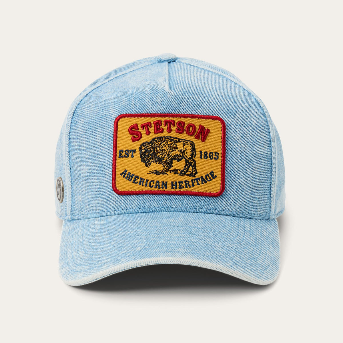 Buffalo Patch Trucker Hat Light Denim | Stetson