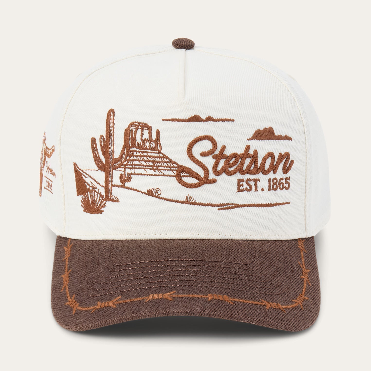 Landscape Trucker Hat Off White / Brown | Stetson