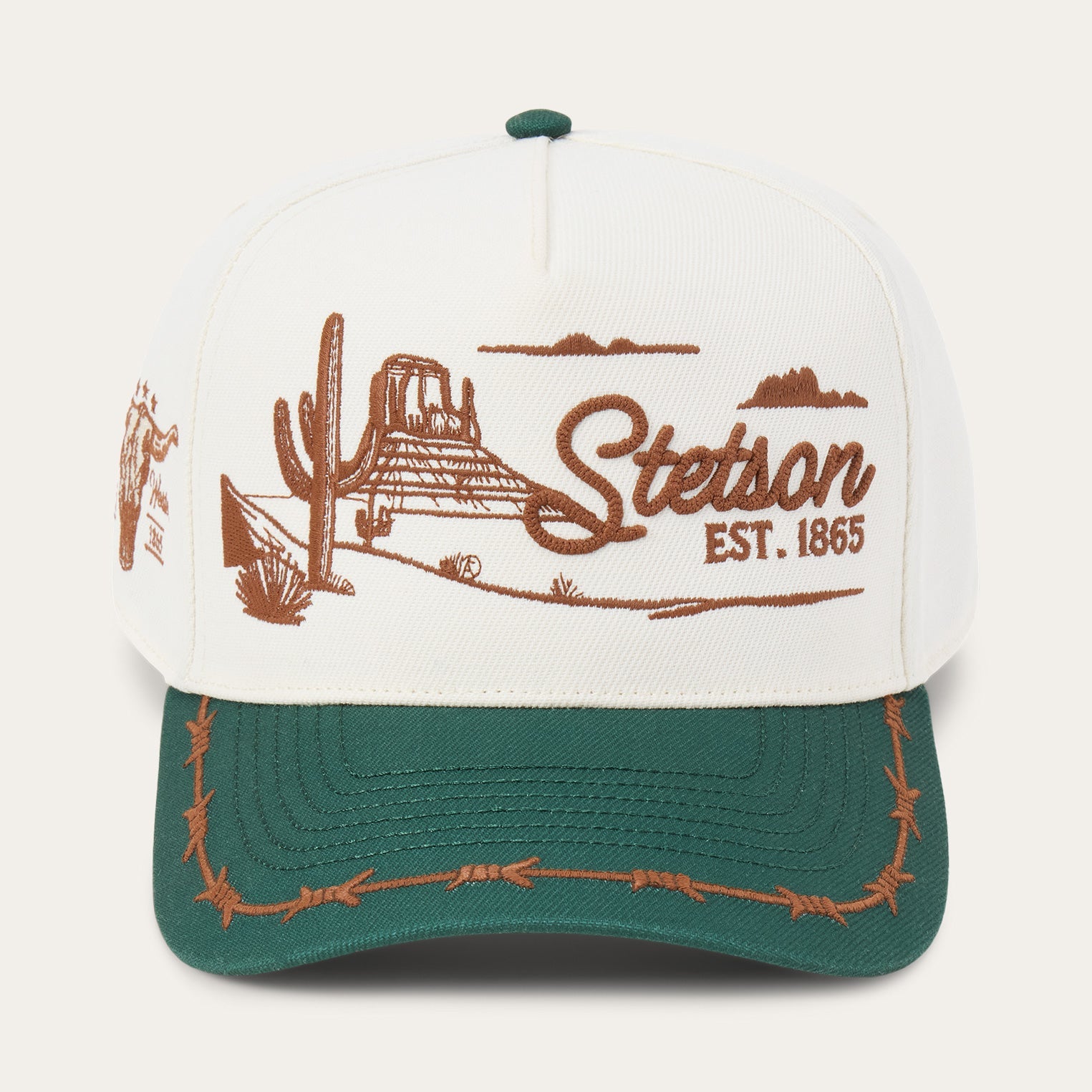 Landscape Trucker Hat Off White / Green | Stetson