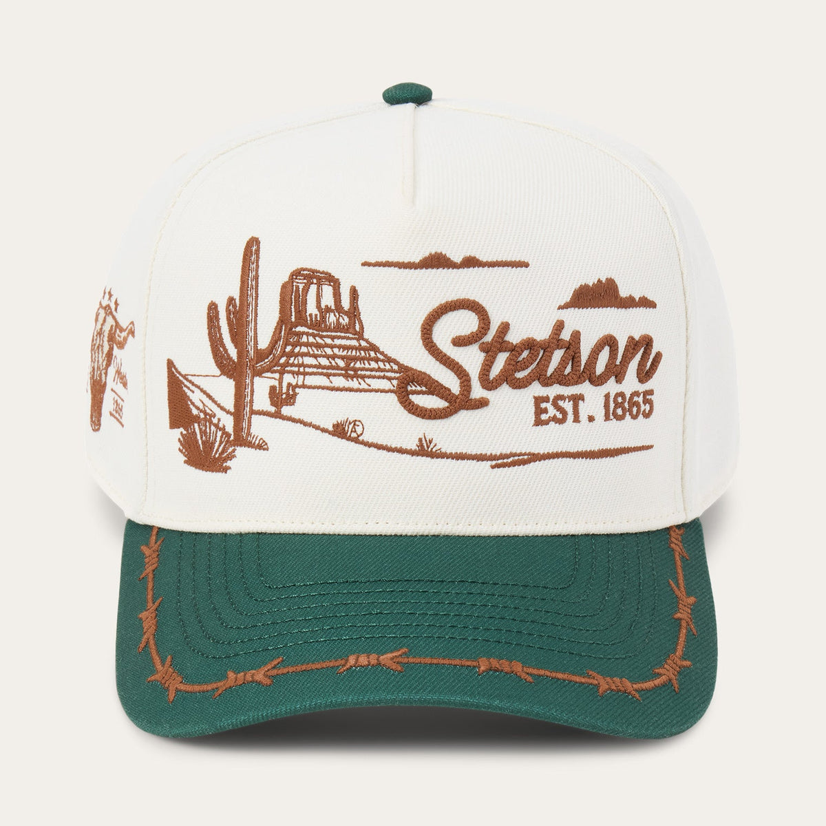 Landscape Trucker Hat Off White / Green | Stetson