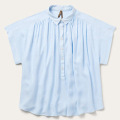 Twill Collared Blouse Blue | Stetson