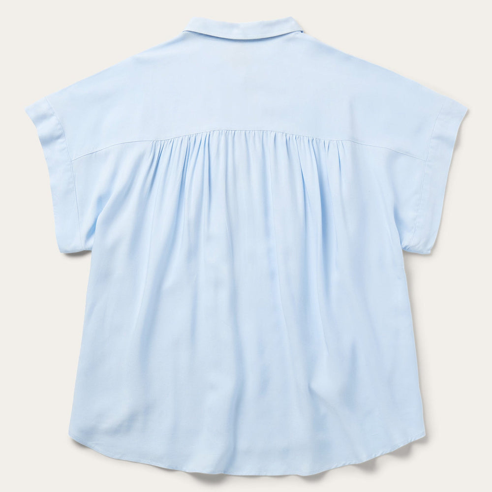 Twill Collared Blouse Blue | Stetson