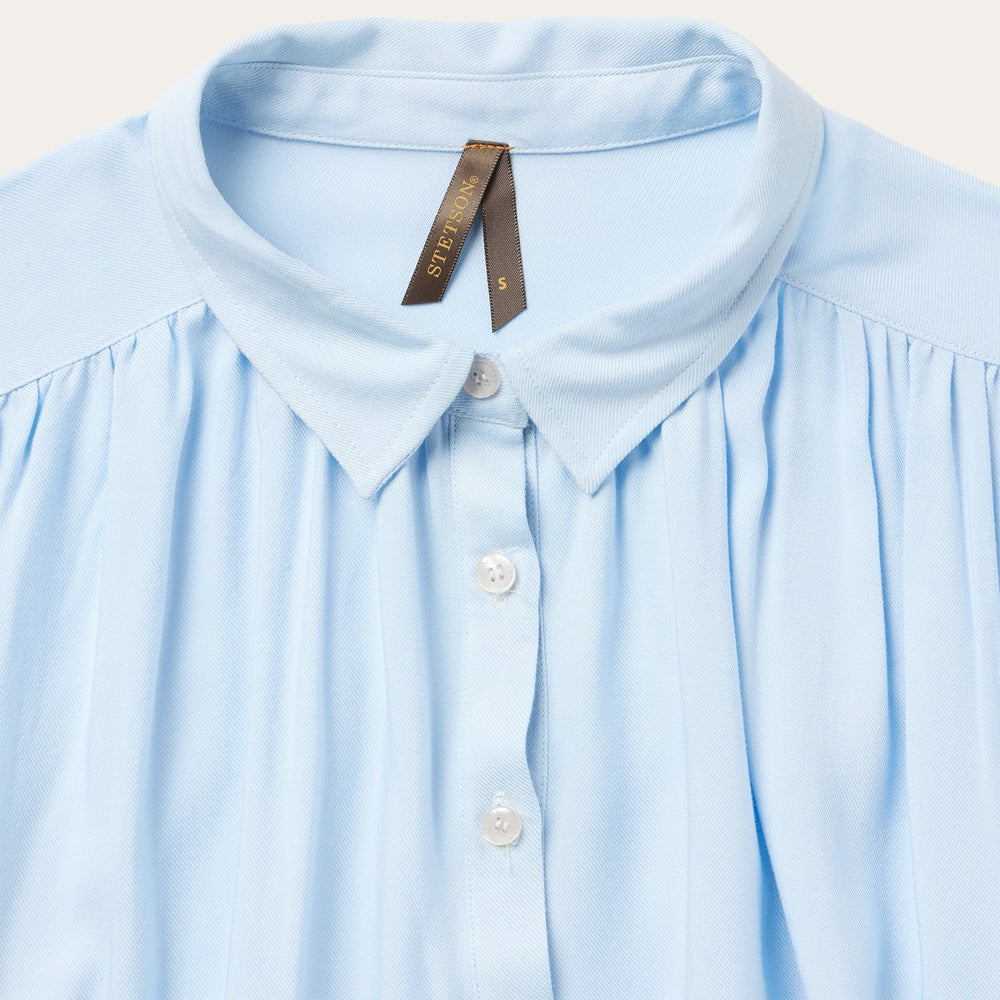 Twill Collared Blouse Blue | Stetson