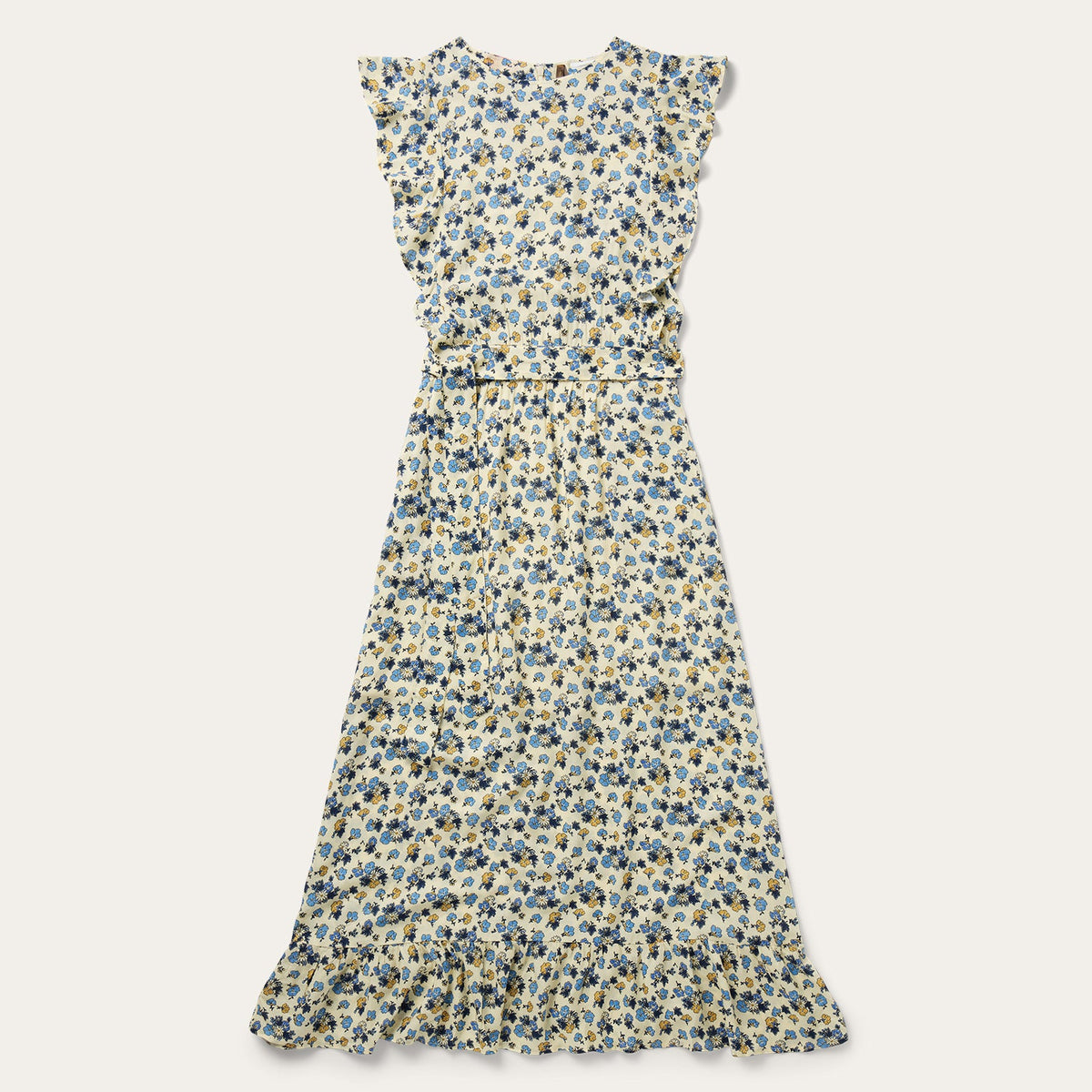 Field Flowers Print Peasant Dress Yellow | Stetson