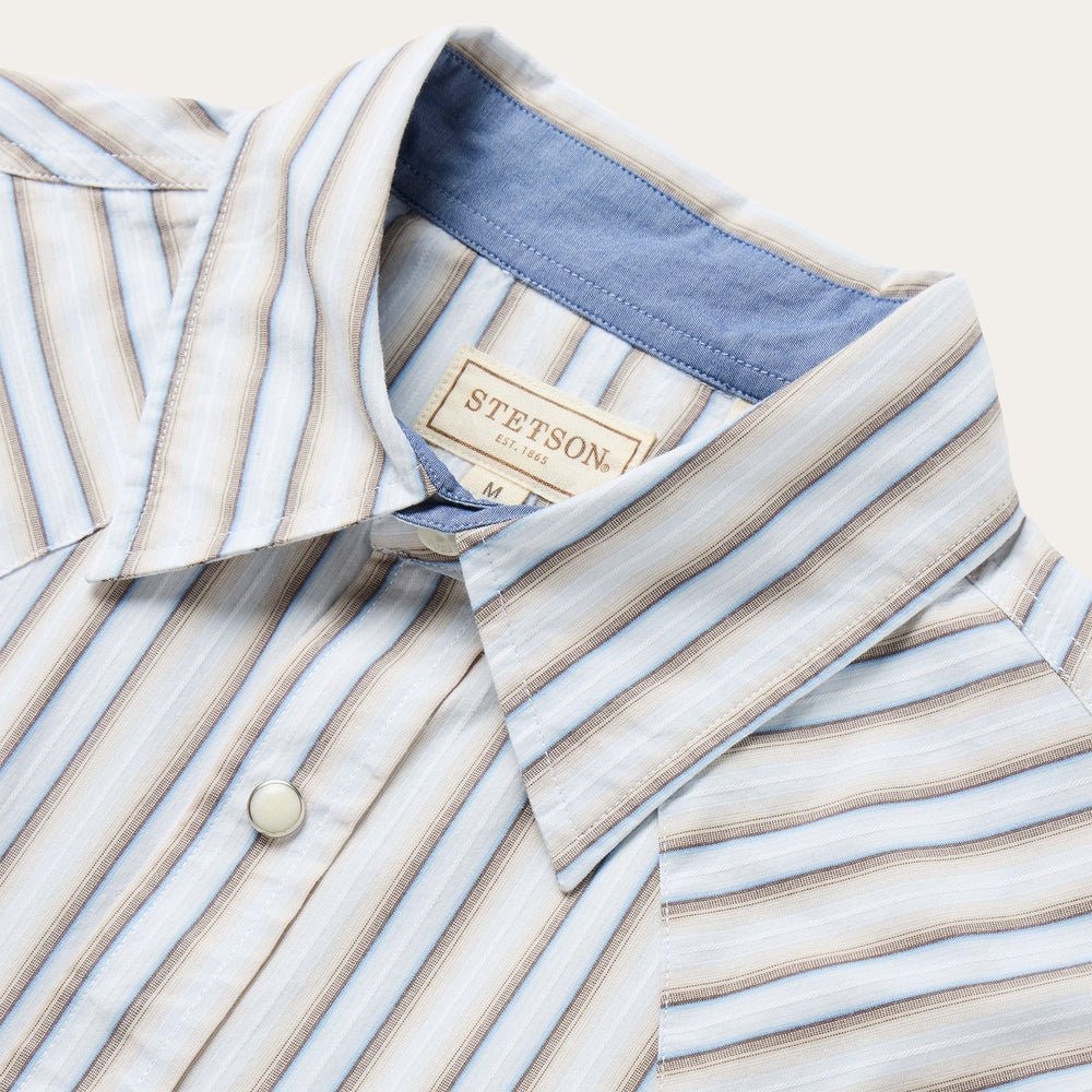 Ombre Stripe Western Shirt Brown | Stetson