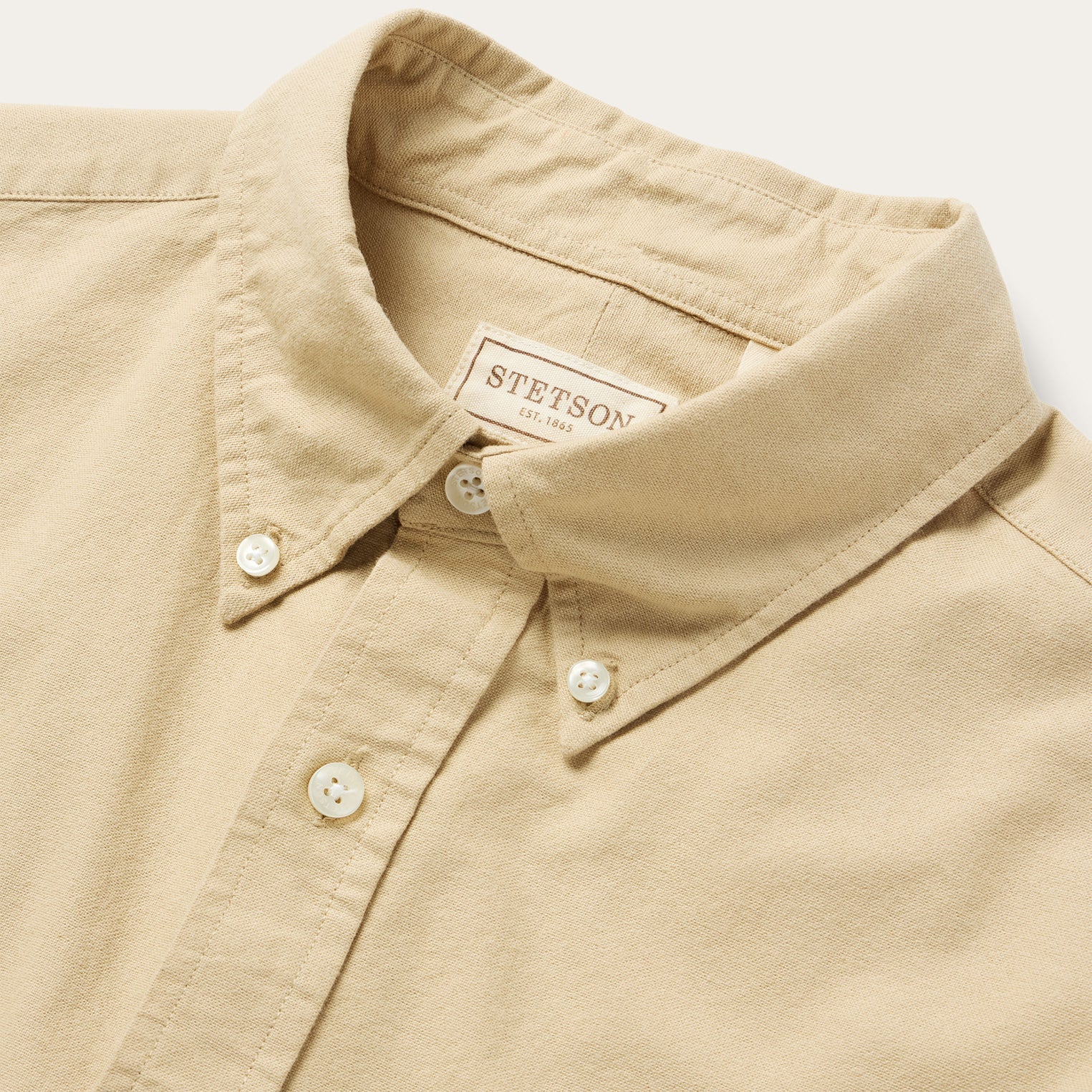 Peached Oxford Button-Down Shirt Tan | Stetson