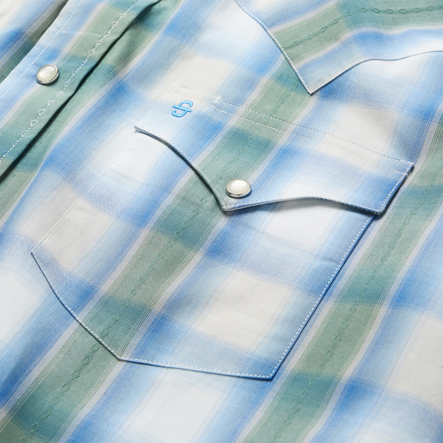 Moss Plaid Short-Sleeve Western Shirt Blue | Stetson