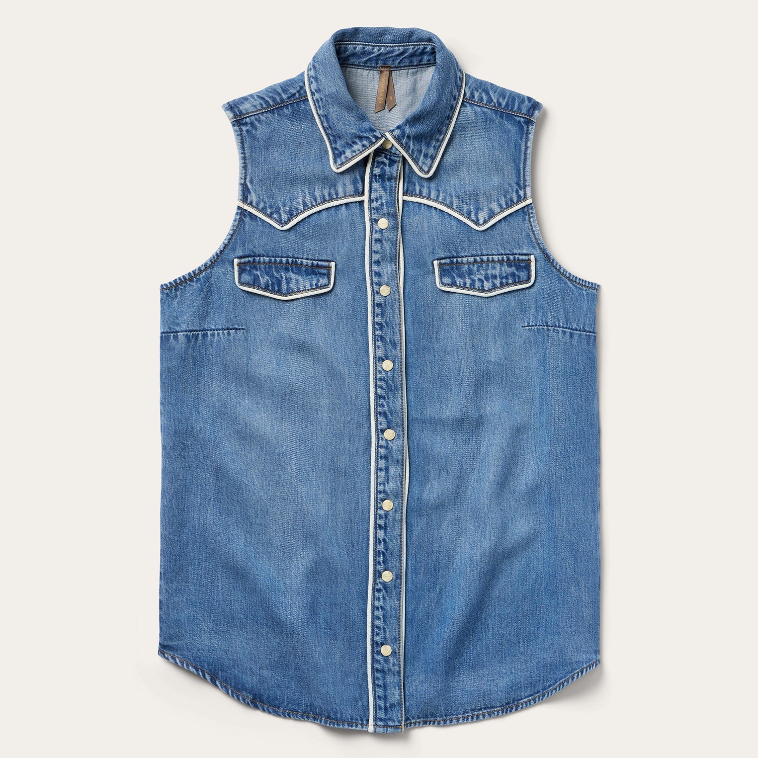 Sleeveless Denim Western Shirt Blue | Stetson
