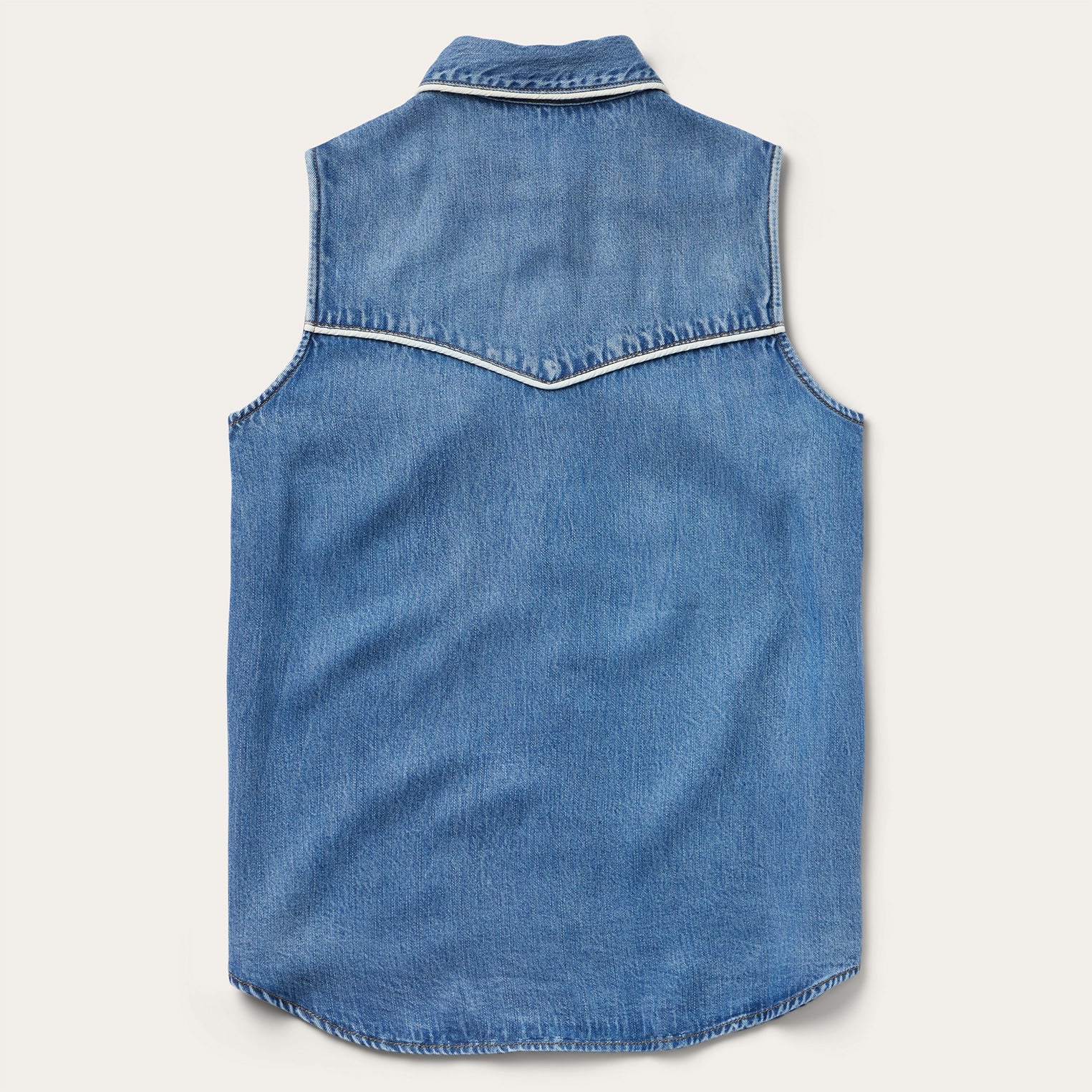 Sleeveless Denim Western Shirt Blue | Stetson