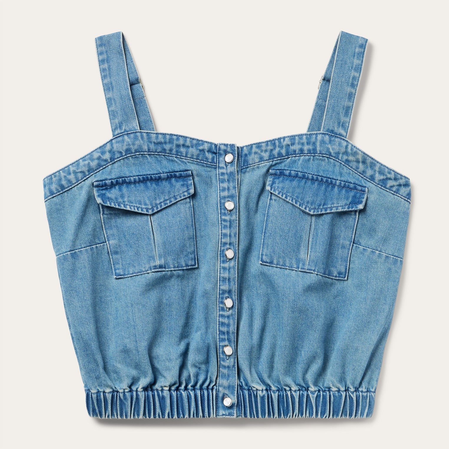 Button Front Denim Tank Top Blue | Stetson