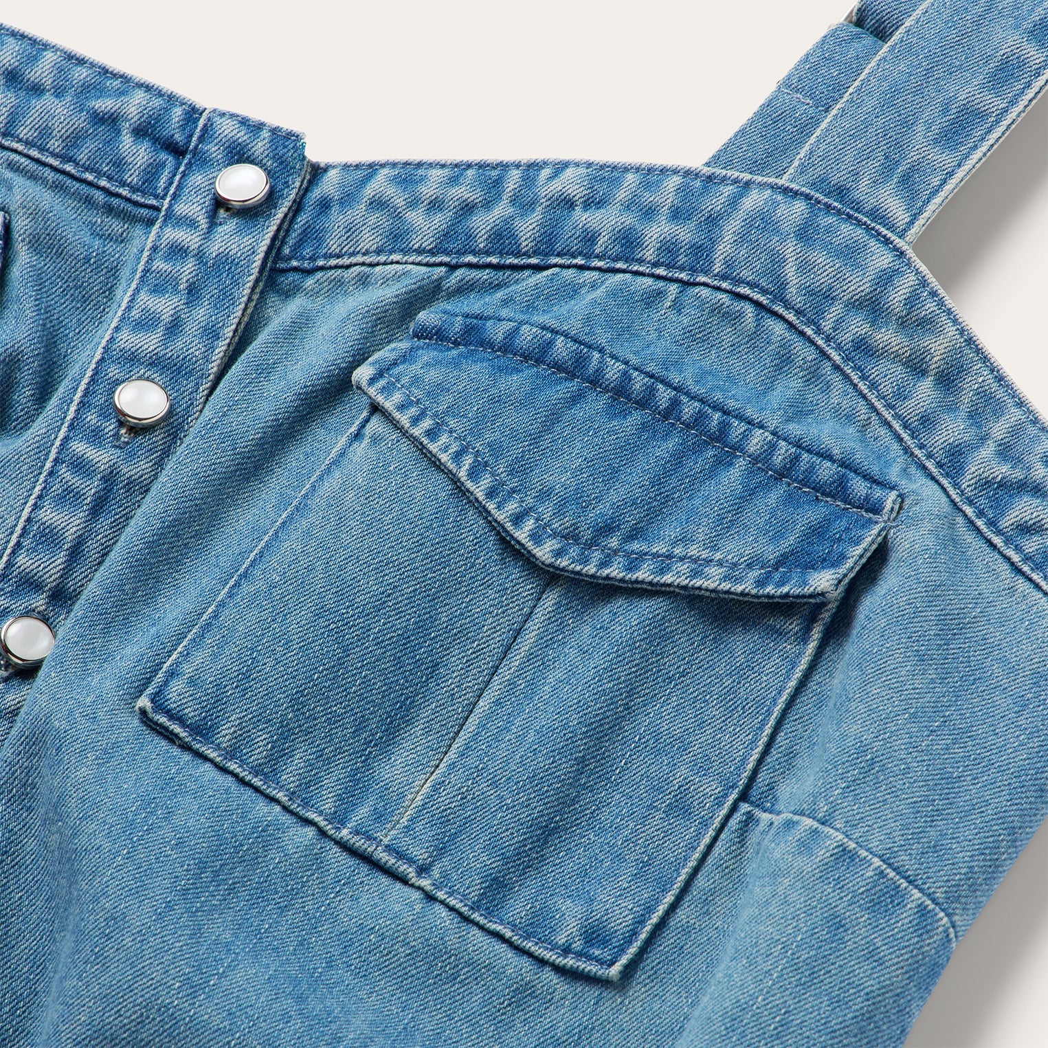 Button Front Denim Tank Top Blue | Stetson