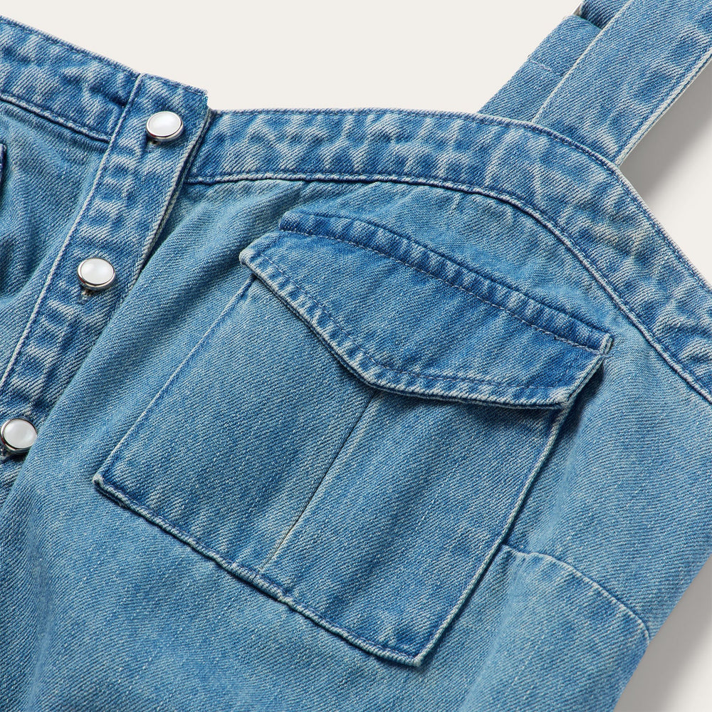 Button Front Denim Tank Top Blue | Stetson