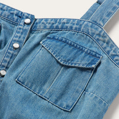 Button Front Denim Tank Top Blue | Stetson