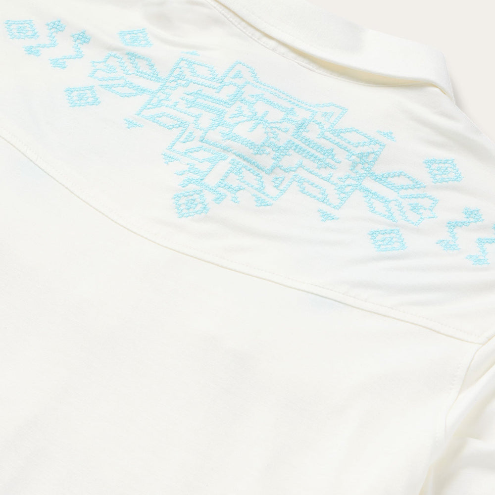 Embroidered Modal Western Shirt White | Stetson
