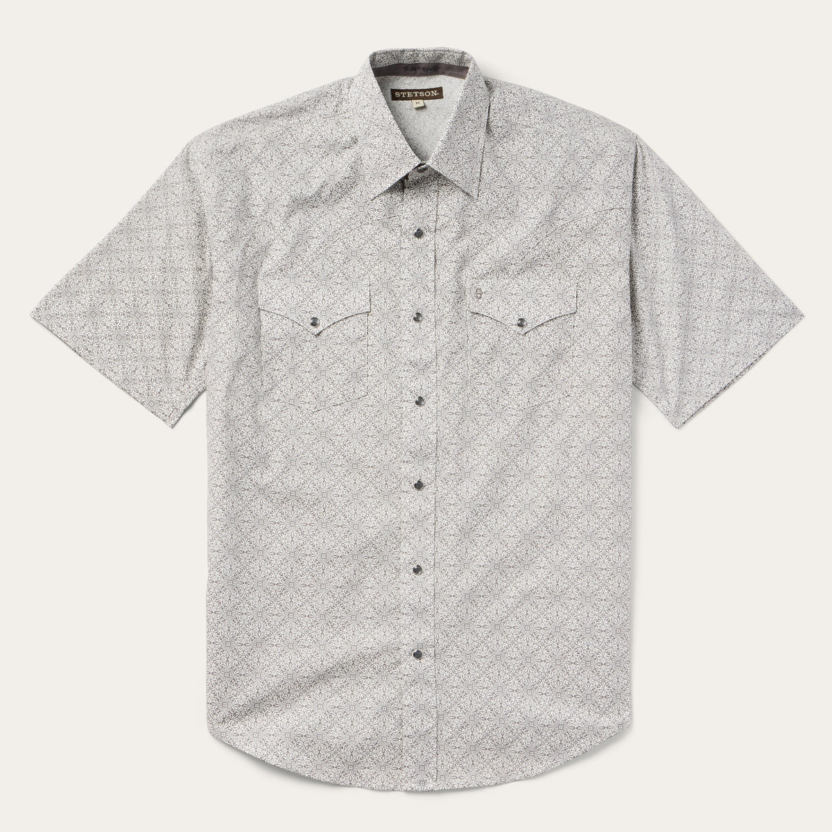 Pewter Filigree Short-Sleeve Western Shirt Grey | Stetson