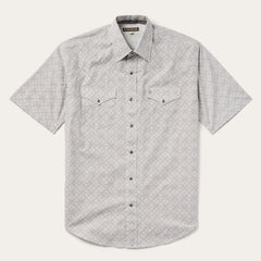 Pewter Filigree Short-Sleeve Western Shirt Grey | Stetson