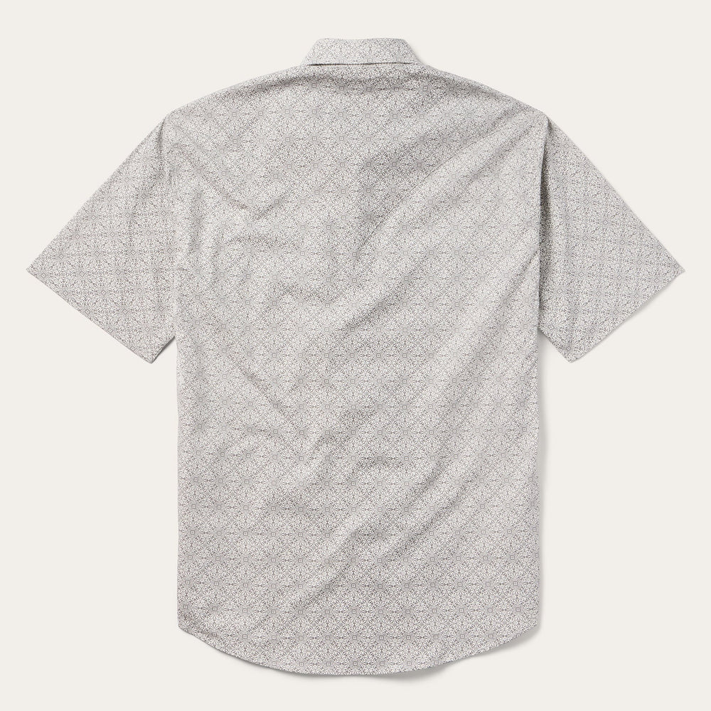 Pewter Filigree Short-Sleeve Western Shirt Grey | Stetson