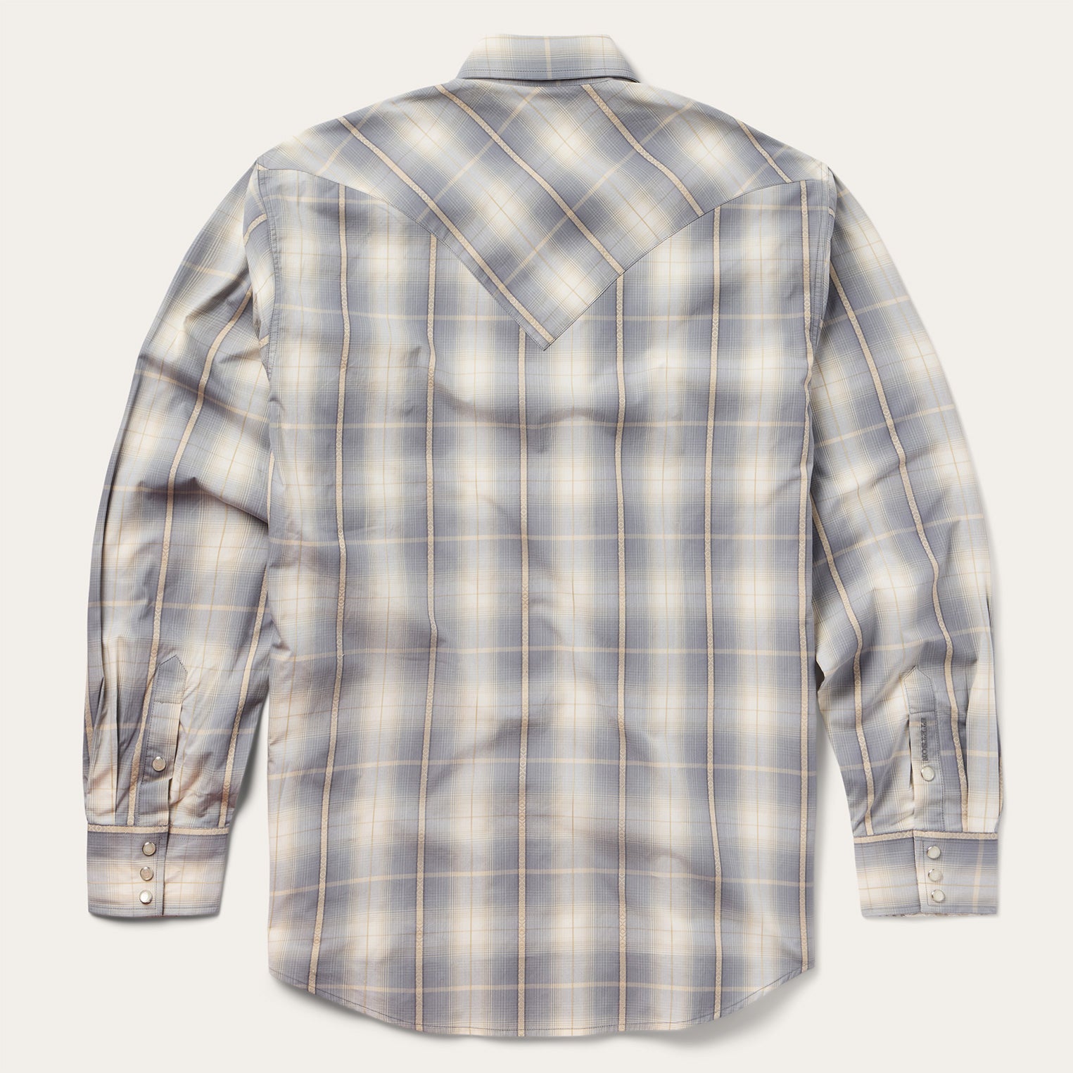 Smoke Diamonds Plaid Western Shirt Grey | Stetson