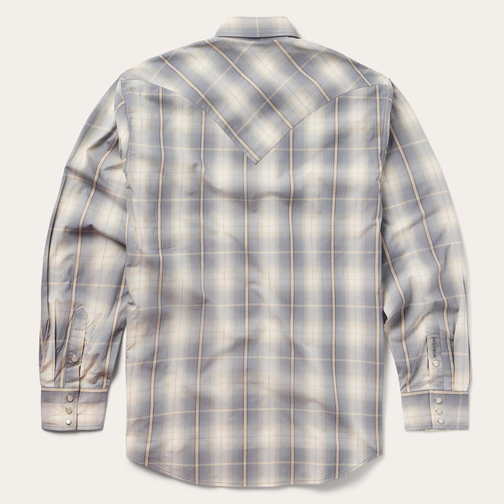 Smoke Diamonds Plaid Western Shirt Grey | Stetson