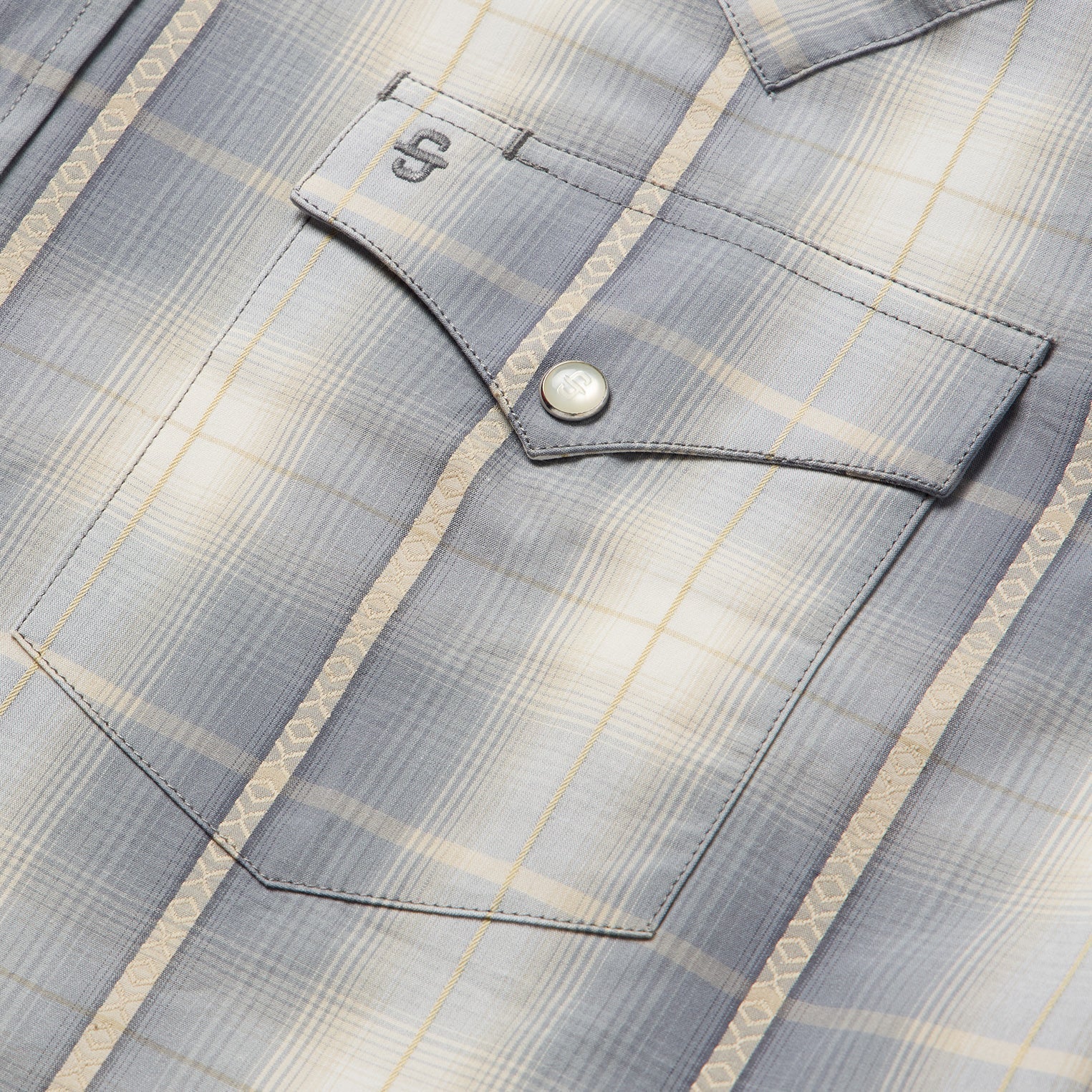 Smoke Diamonds Plaid Western Shirt Grey | Stetson