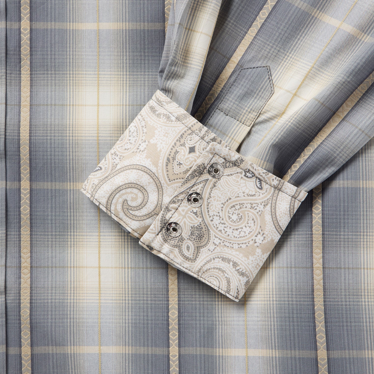 Smoke Diamonds Plaid Western Shirt Grey | Stetson