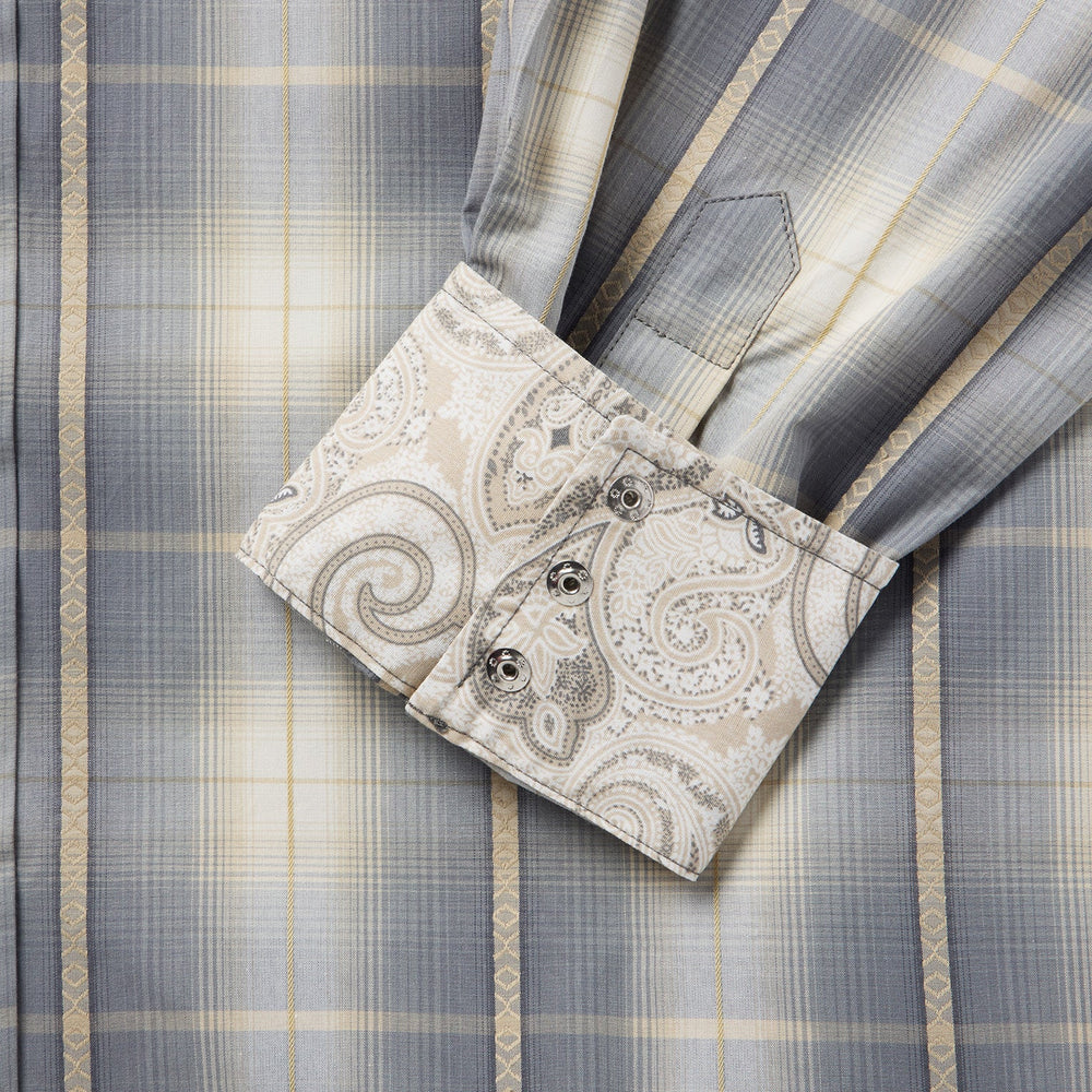 Smoke Diamonds Plaid Western Shirt Grey | Stetson