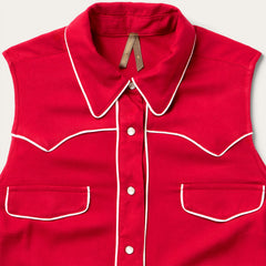 Sleeveless Retro Western Shirt Red | Stetson