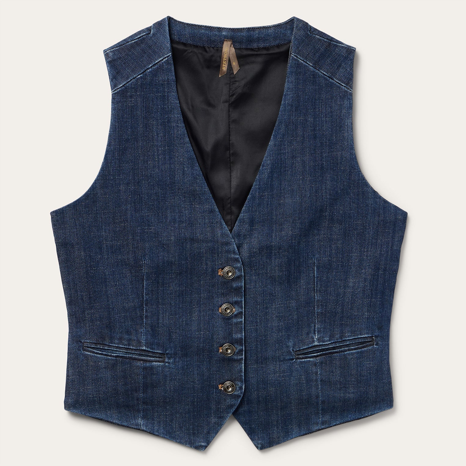 Dark Wash Stretch Denim Vest Blue | Stetson