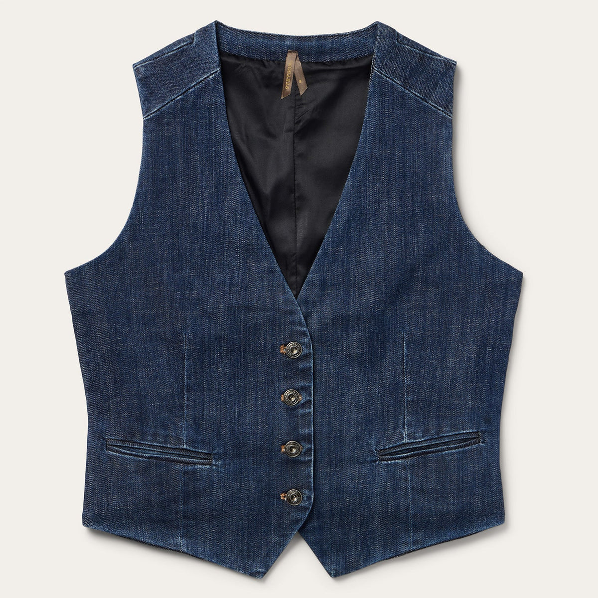 Dark Wash Stretch Denim Vest Blue | Stetson