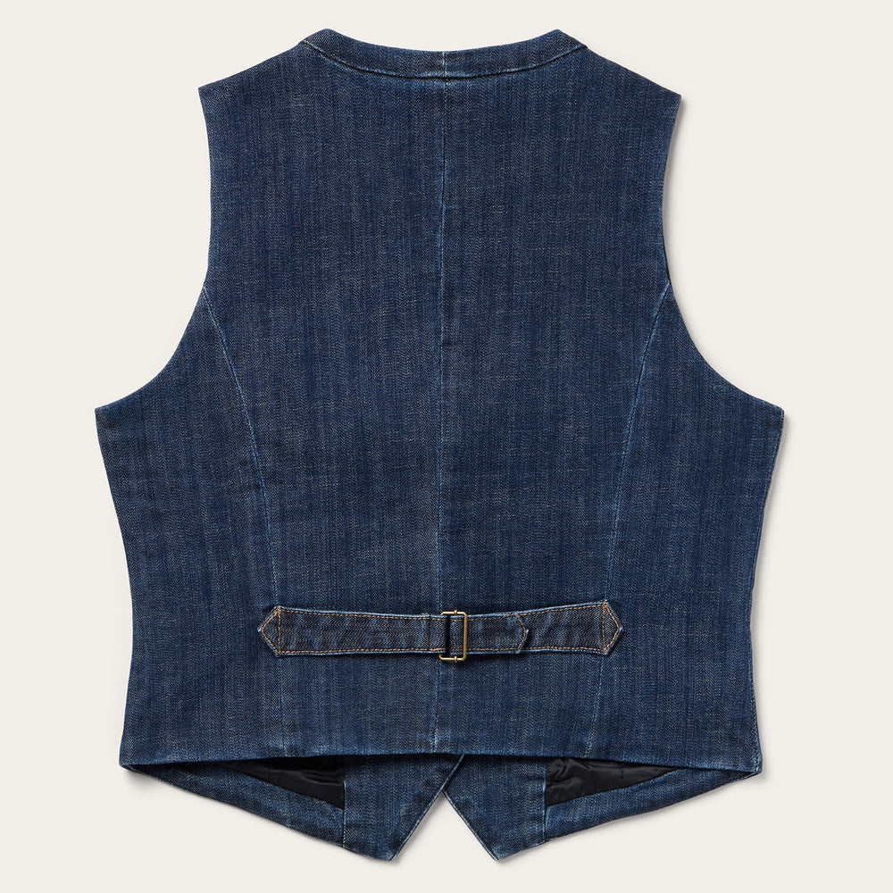 Dark Wash Stretch Denim Vest Blue | Stetson