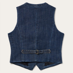 Dark Wash Stretch Denim Vest Blue | Stetson