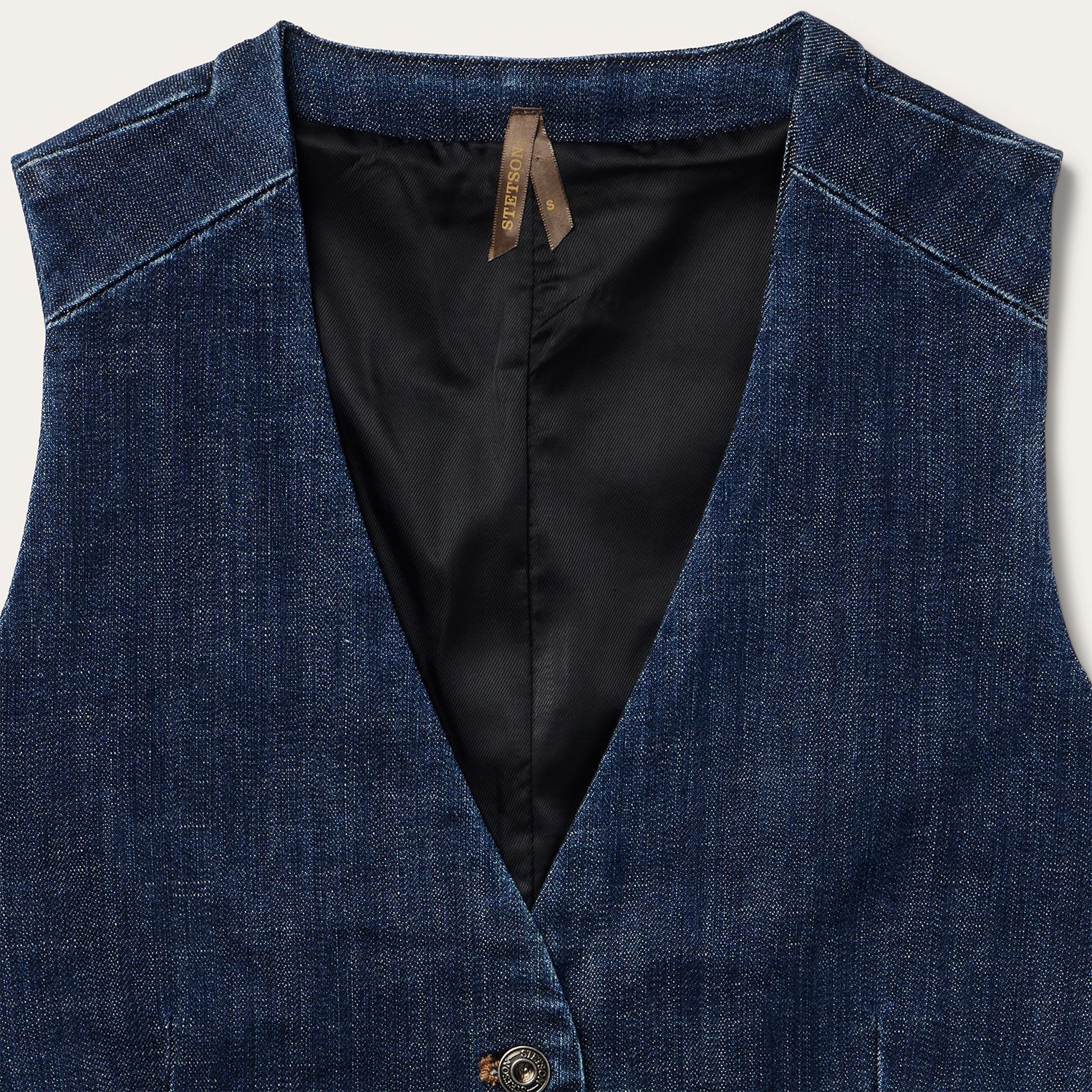 Dark Wash Stretch Denim Vest Blue | Stetson