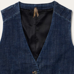 Dark Wash Stretch Denim Vest Blue | Stetson