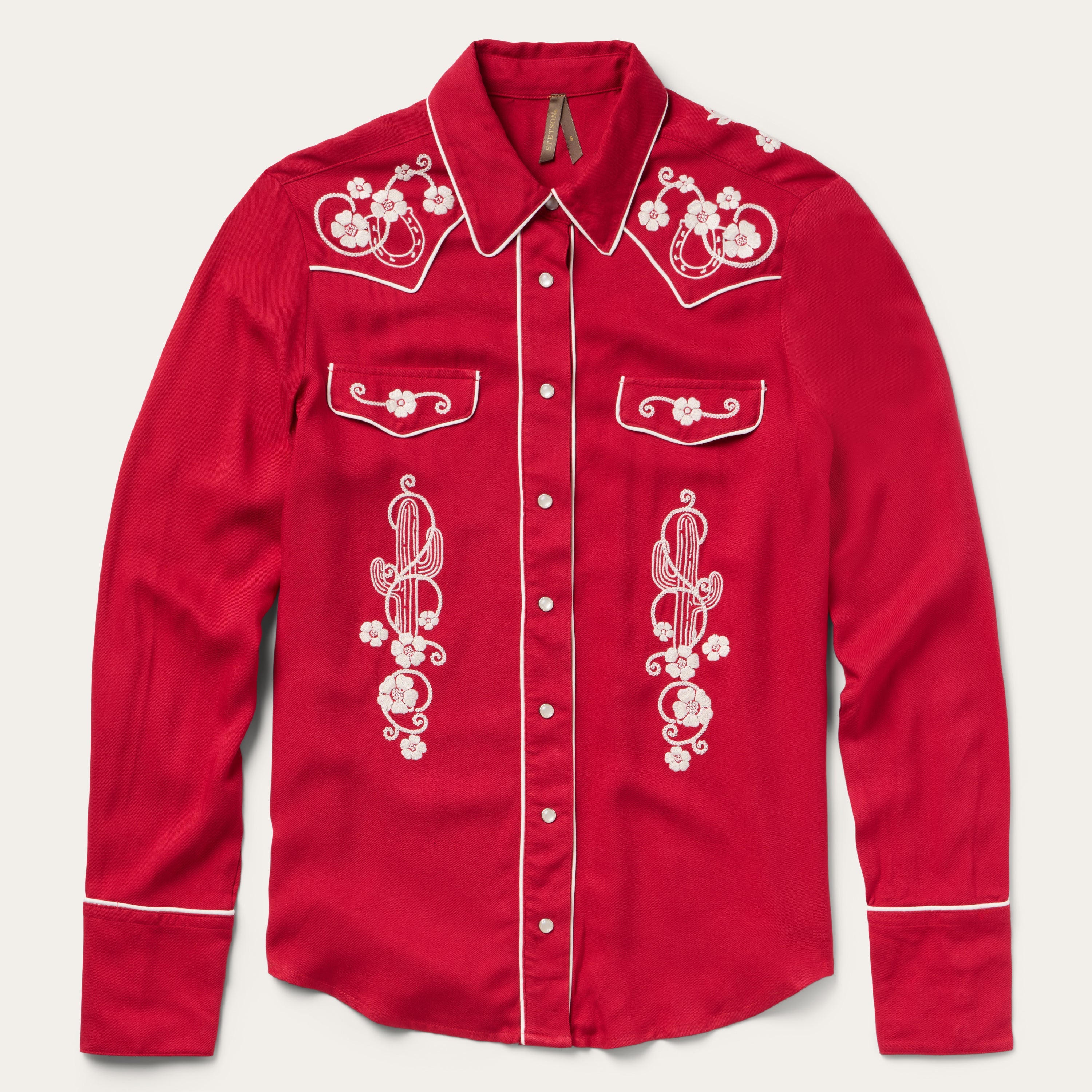 Embroidered Retro Western Shirt Red | Stetson