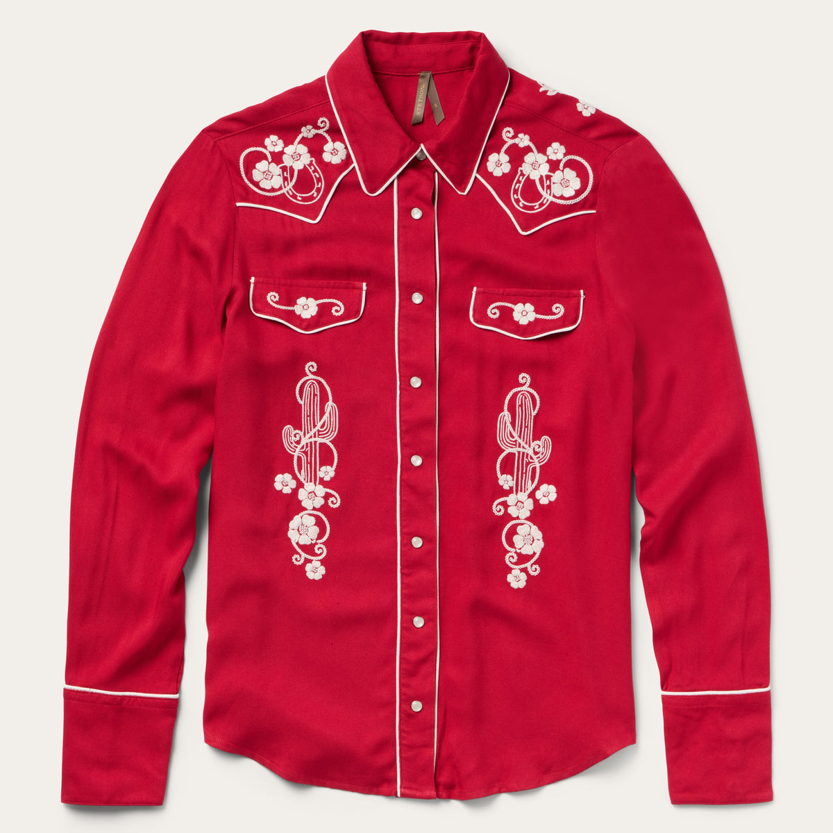 Embroidered Retro Western Shirt Red | Stetson