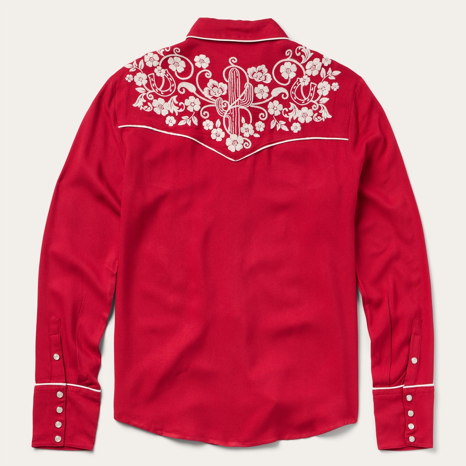 Embroidered Retro Western Shirt Red | Stetson