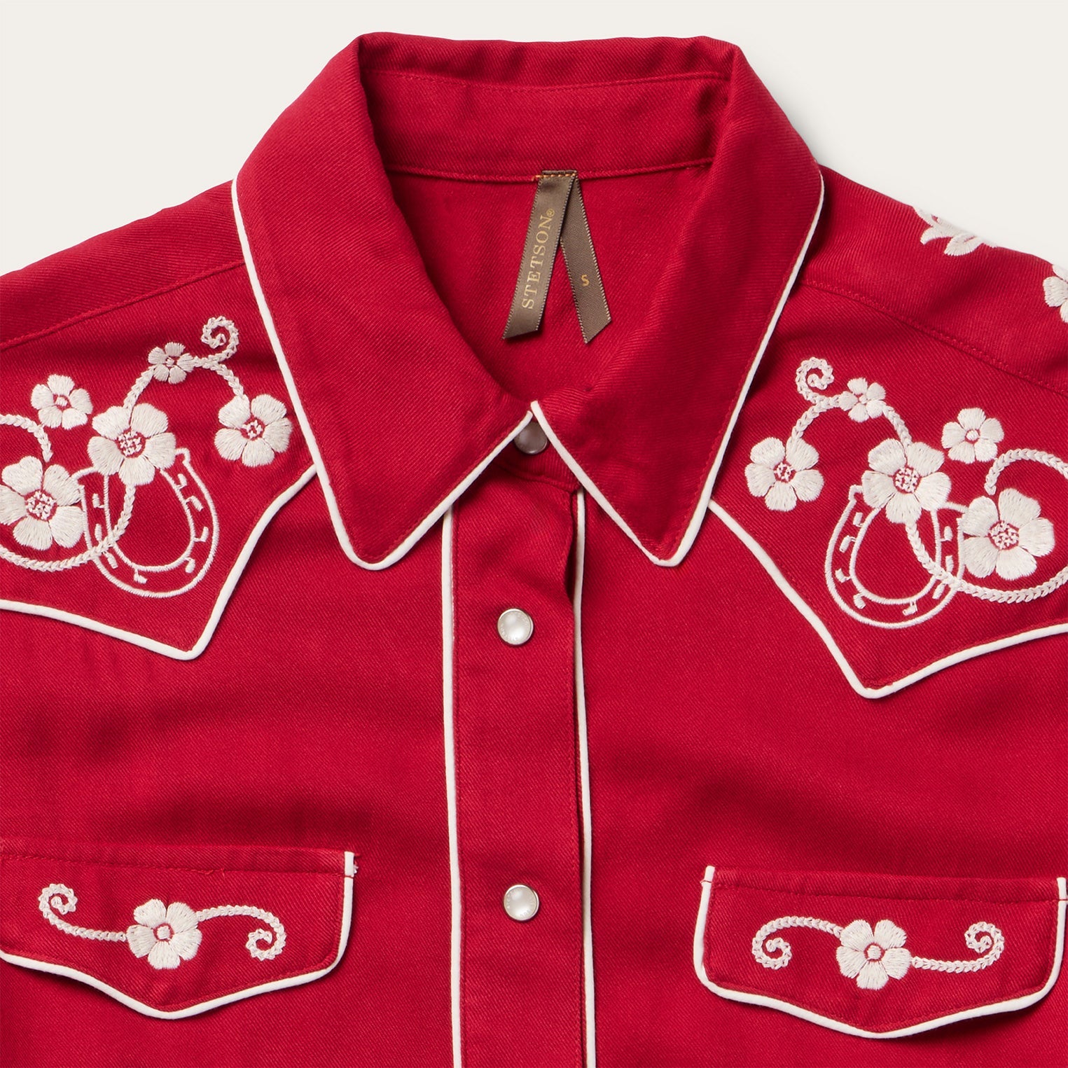 Embroidered Retro Western Shirt Red | Stetson