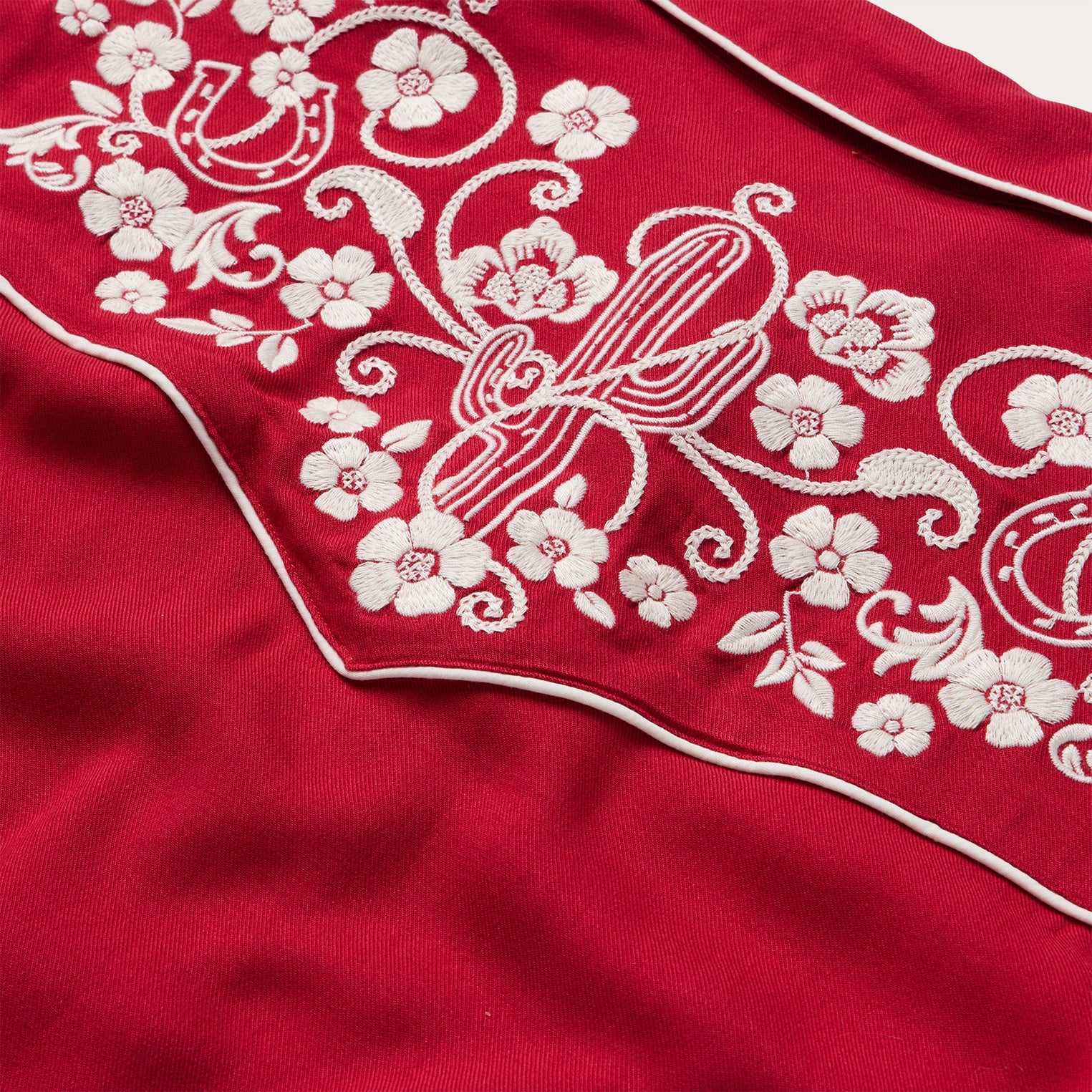 Embroidered Retro Western Shirt Red | Stetson