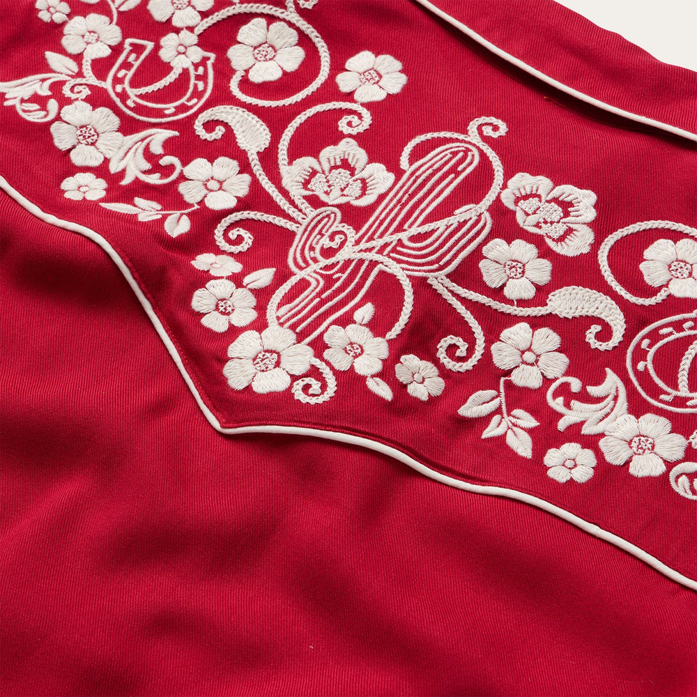 Embroidered Retro Western Shirt Red | Stetson