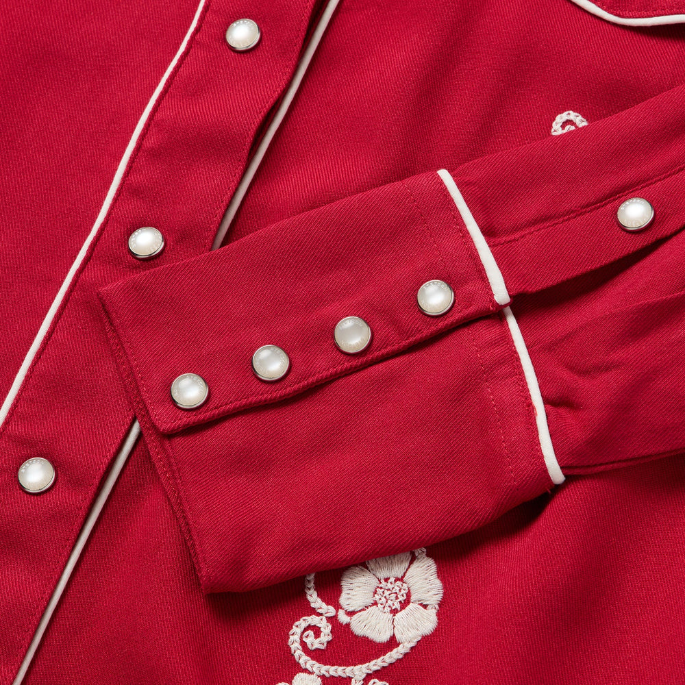 Embroidered Retro Western Shirt Red | Stetson