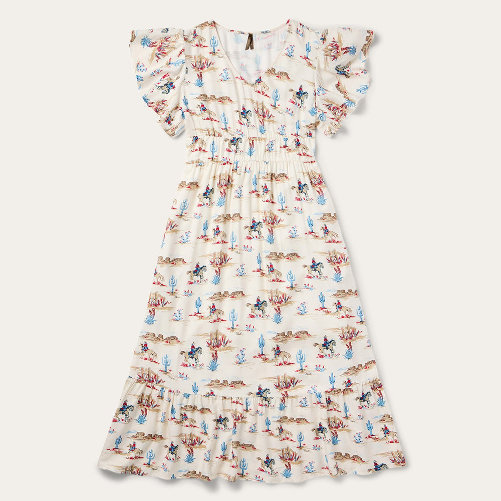 Desert Trails Print Prairie Dress White | Stetson