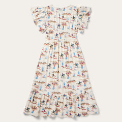 Desert Trails Print Prairie Dress White | Stetson