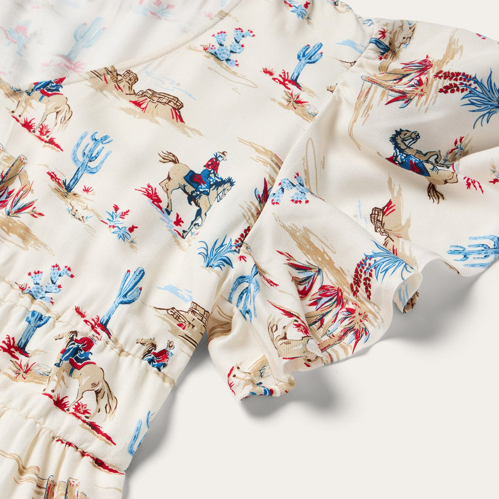 Desert Trails Print Prairie Dress White | Stetson