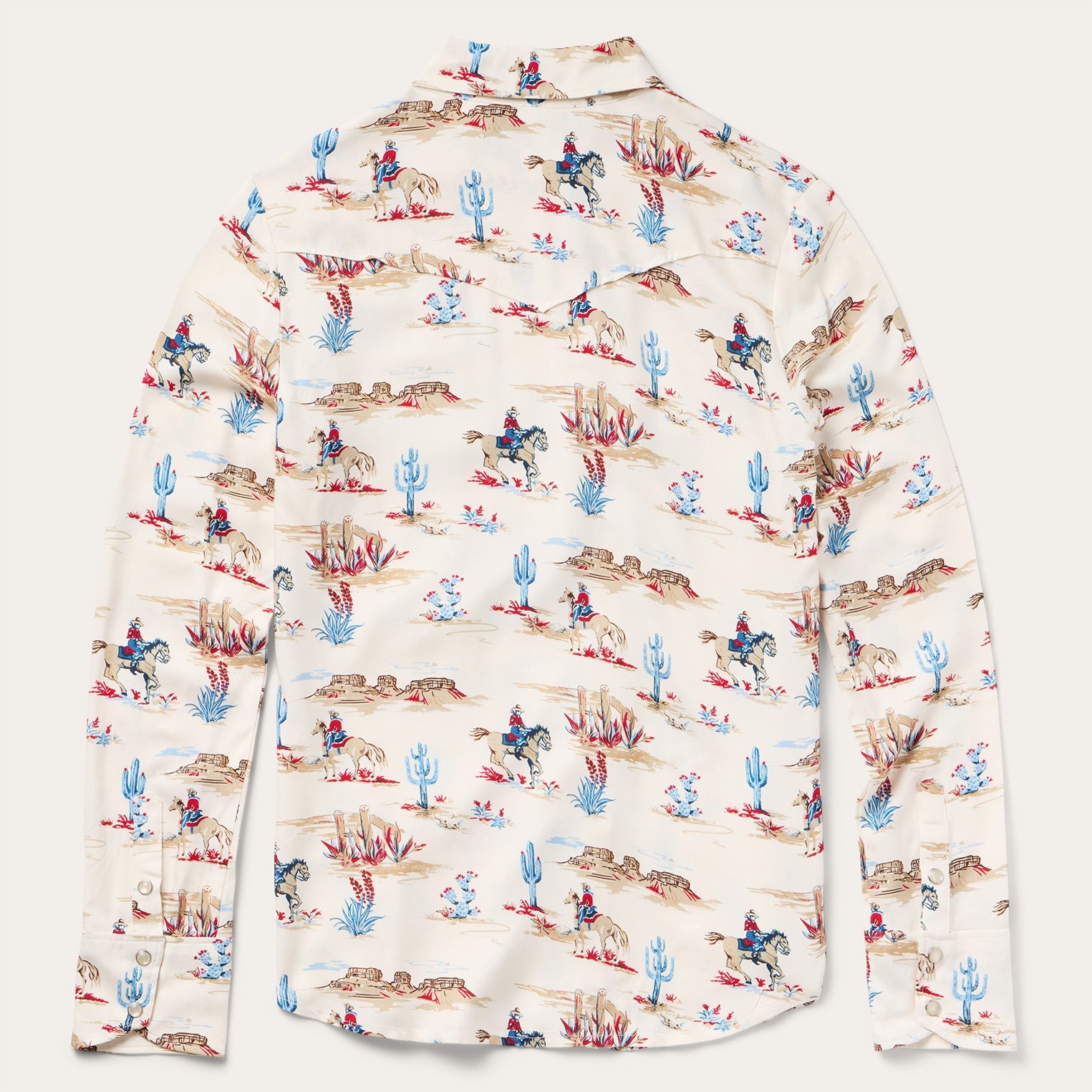 Desert Trail Print Western Shirt White | Stetson