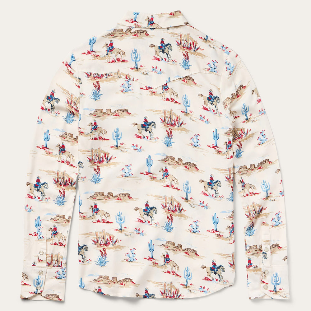 Desert Trail Print Western Shirt White | Stetson